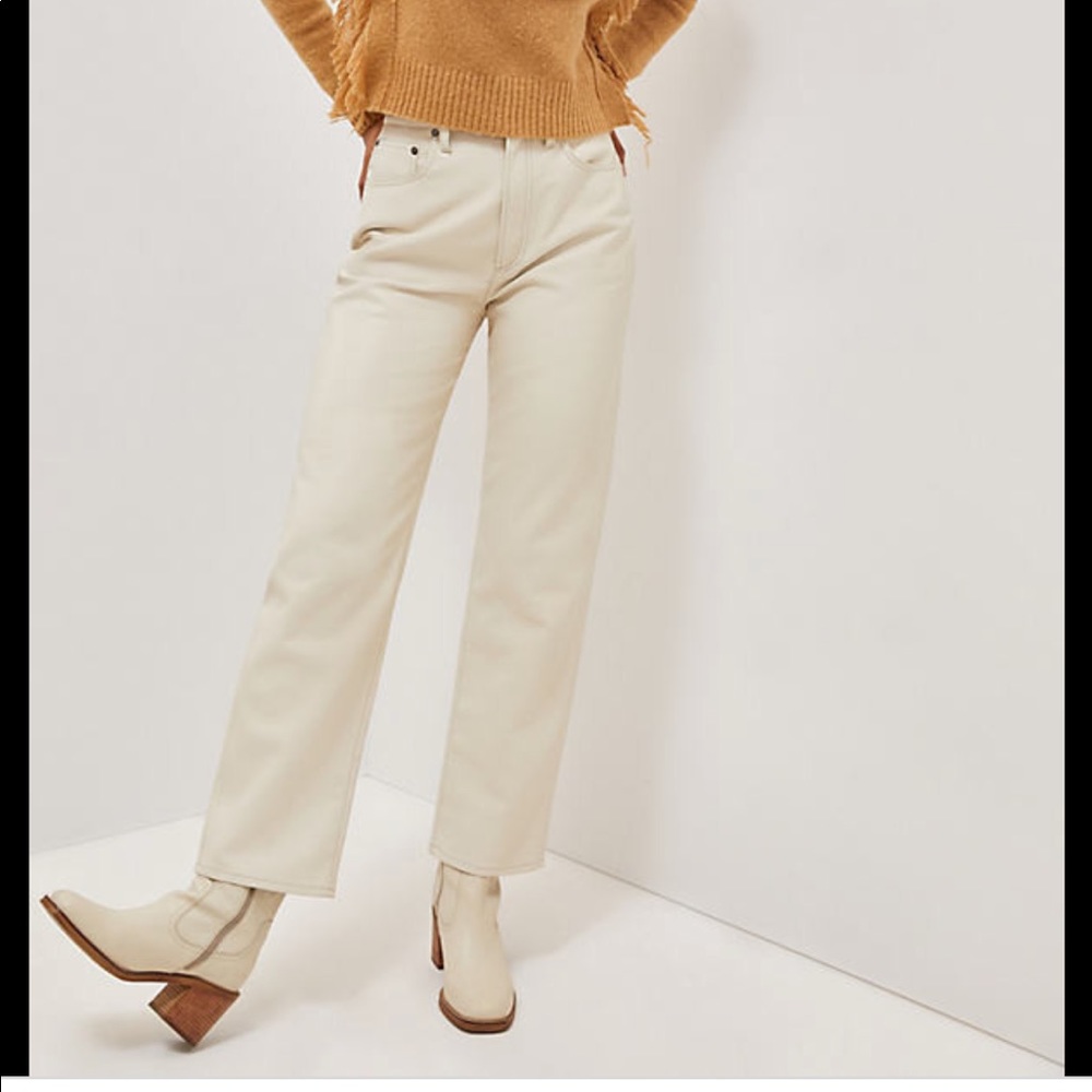 Agolde Cream Straight Leg Pants